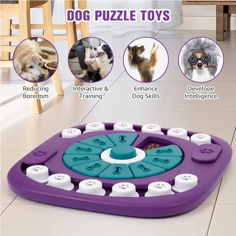 SniffIQ Snuffle Mat for Dogs & Cats – Mental Enrichment & Slow Feeding Puzzle Toy Pear Daisy