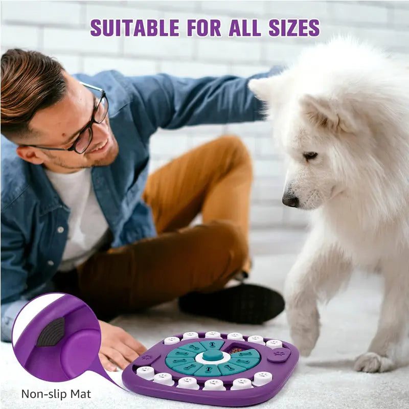 SniffIQ Snuffle Mat for Dogs & Cats – Mental Enrichment & Slow Feeding Puzzle Toy Pear Daisy