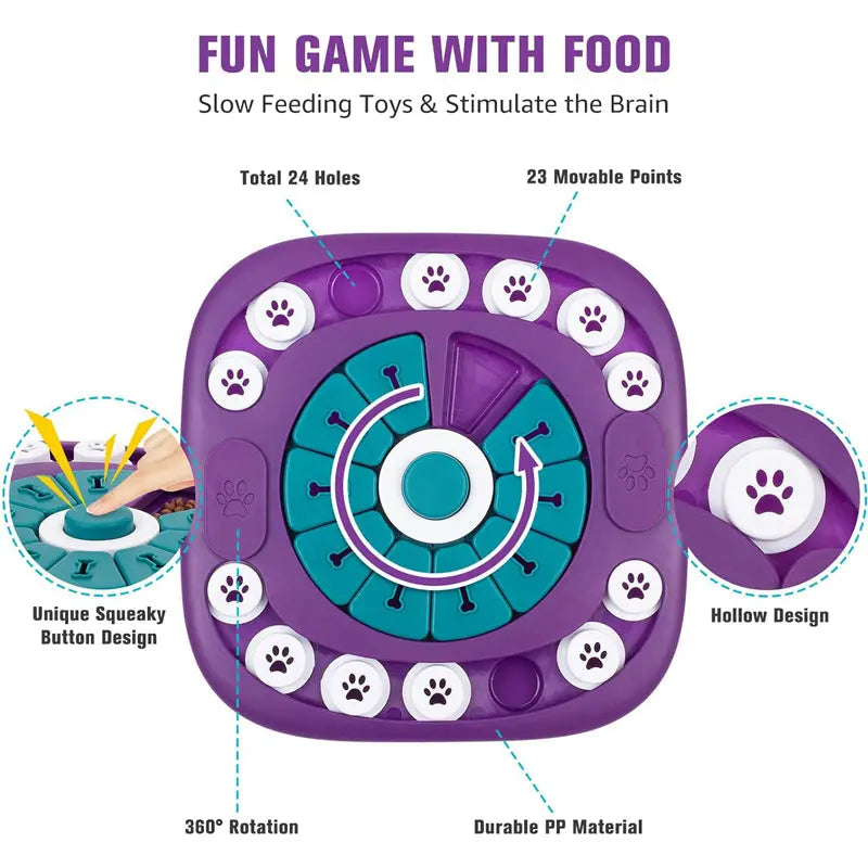 SniffIQ Snuffle Mat for Dogs & Cats – Mental Enrichment & Slow Feeding Puzzle Toy Pear Daisy